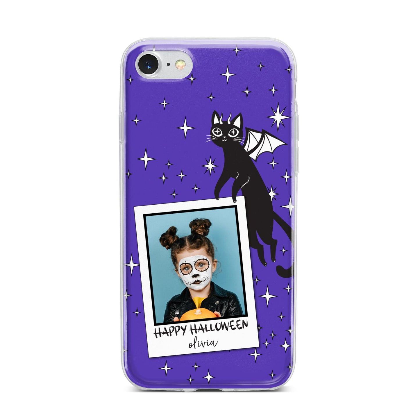 Personalised Photo Halloween iPhone 7 Bumper Case on Silver iPhone