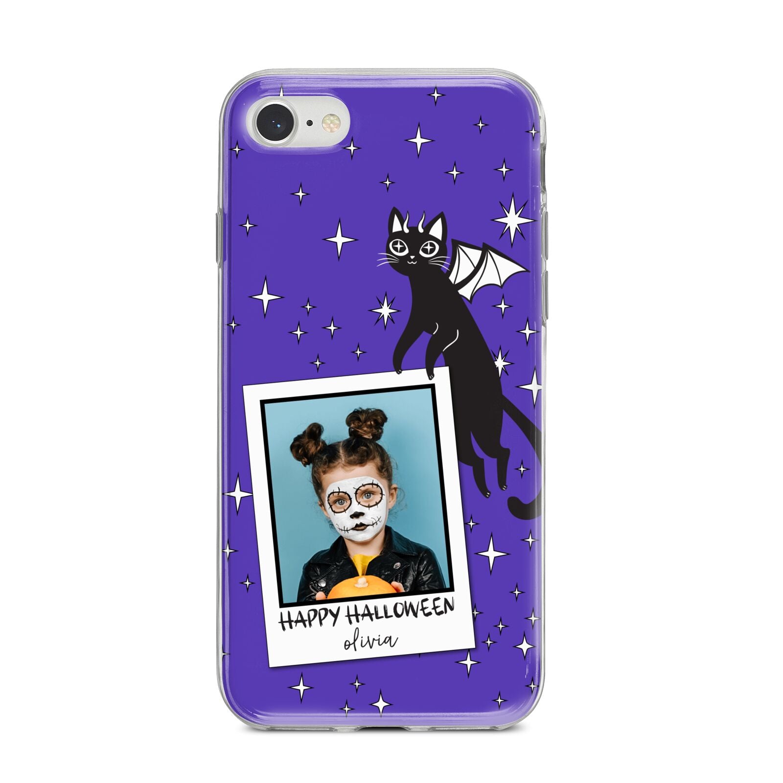 Personalised Photo Halloween iPhone 8 Bumper Case on Silver iPhone