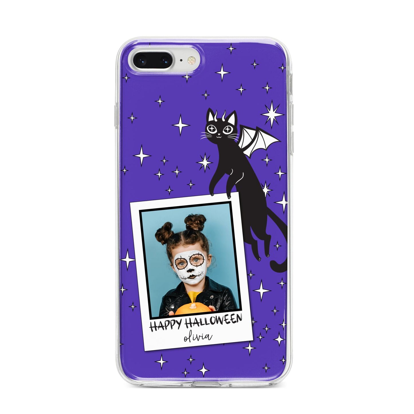 Personalised Photo Halloween iPhone 8 Plus Bumper Case on Silver iPhone