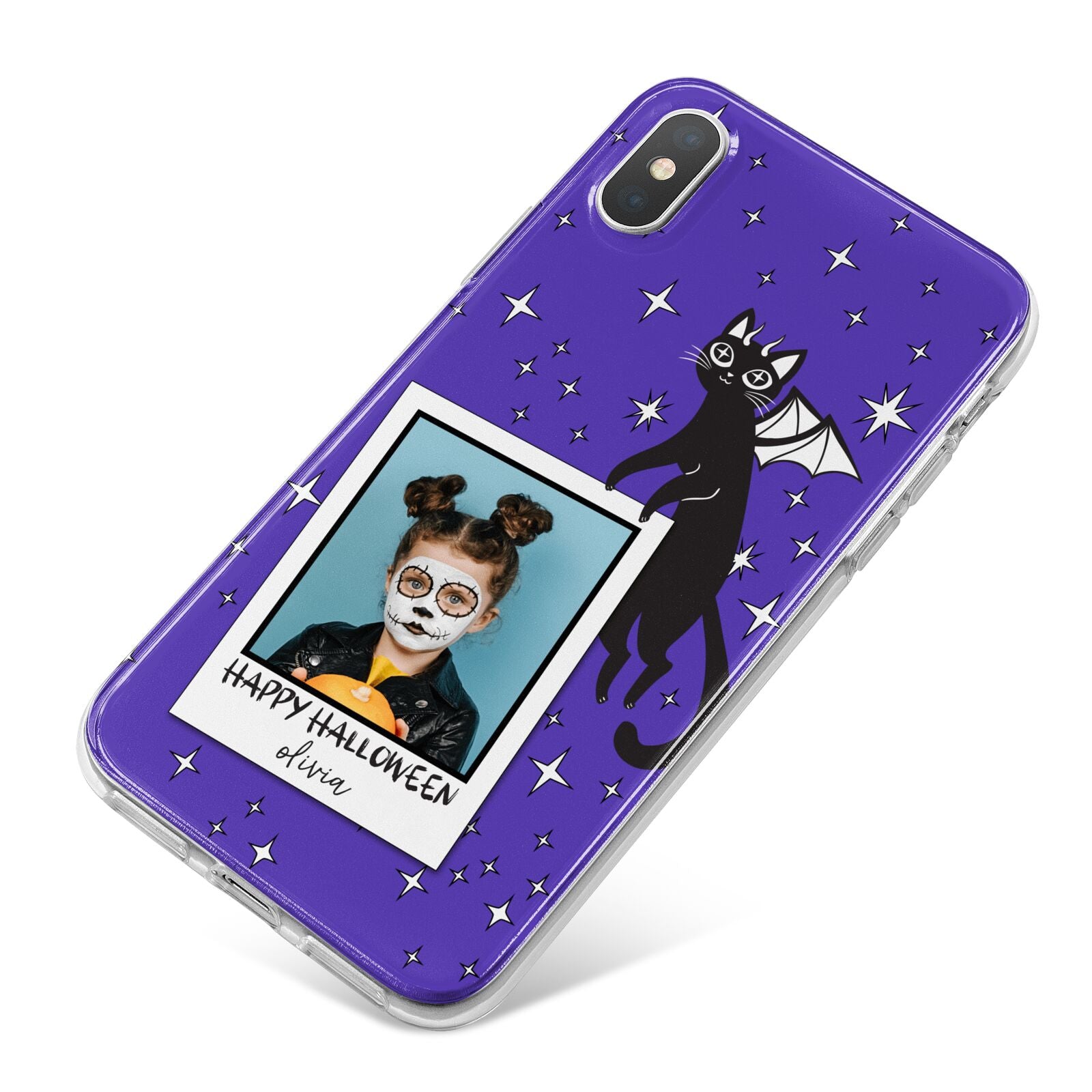Personalised Photo Halloween iPhone X Bumper Case on Silver iPhone