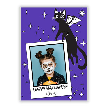 Personalised Photo Happy Halloween A5 Flat Greetings Card