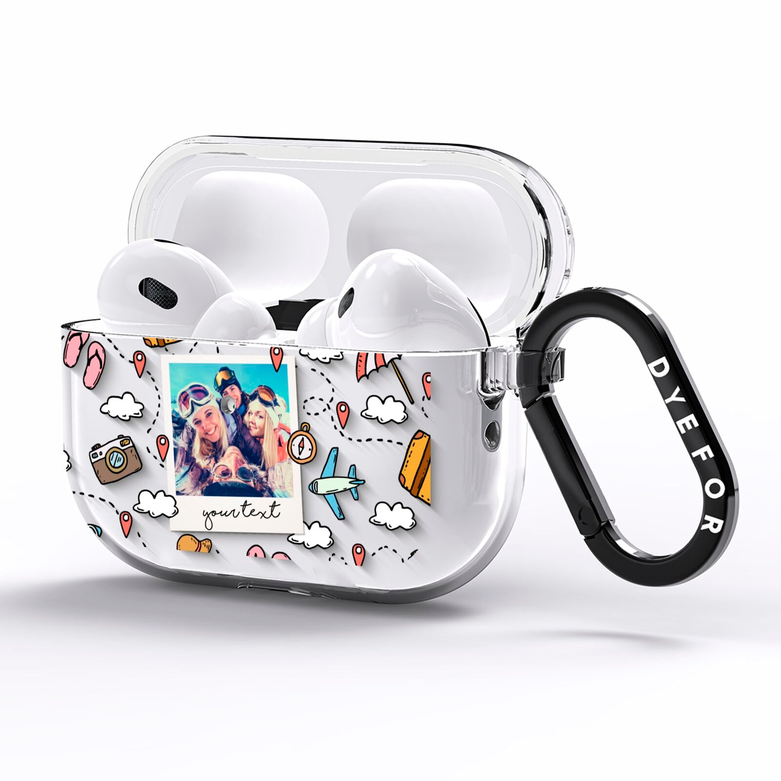 Personalised Photo Holiday AirPods Pro Clear Case Side Image
