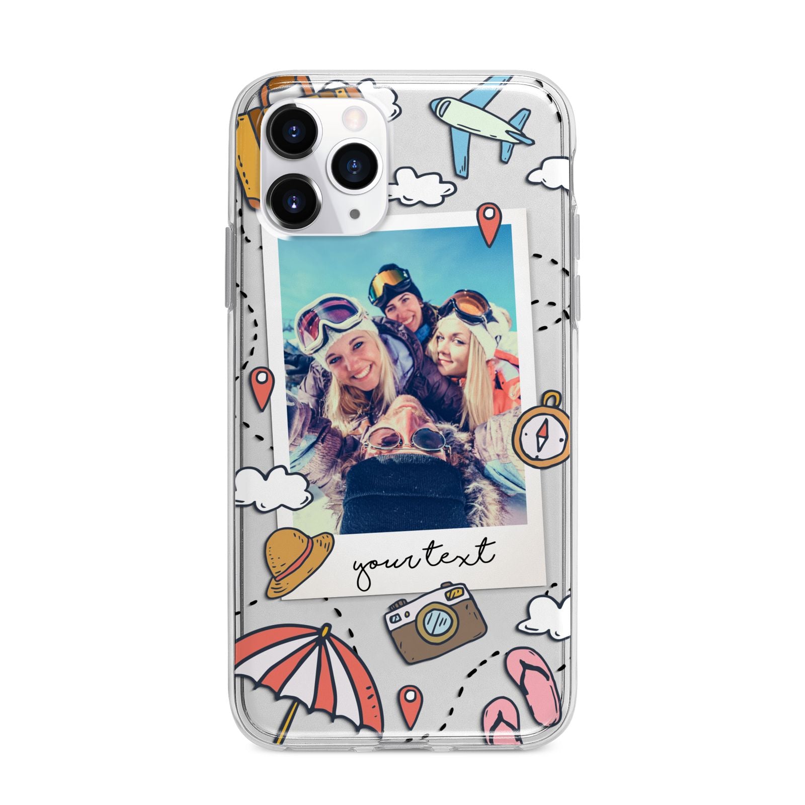 Personalised Photo Holiday Apple iPhone 11 Pro Max in Silver with Bumper Case