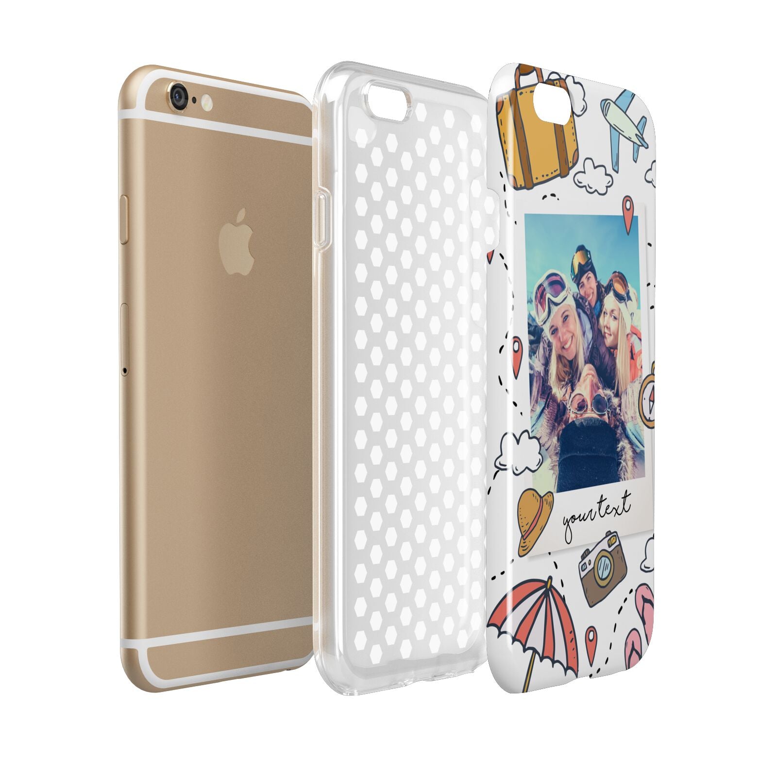 Personalised Photo Holiday Apple iPhone 6 3D Tough Case Expanded view