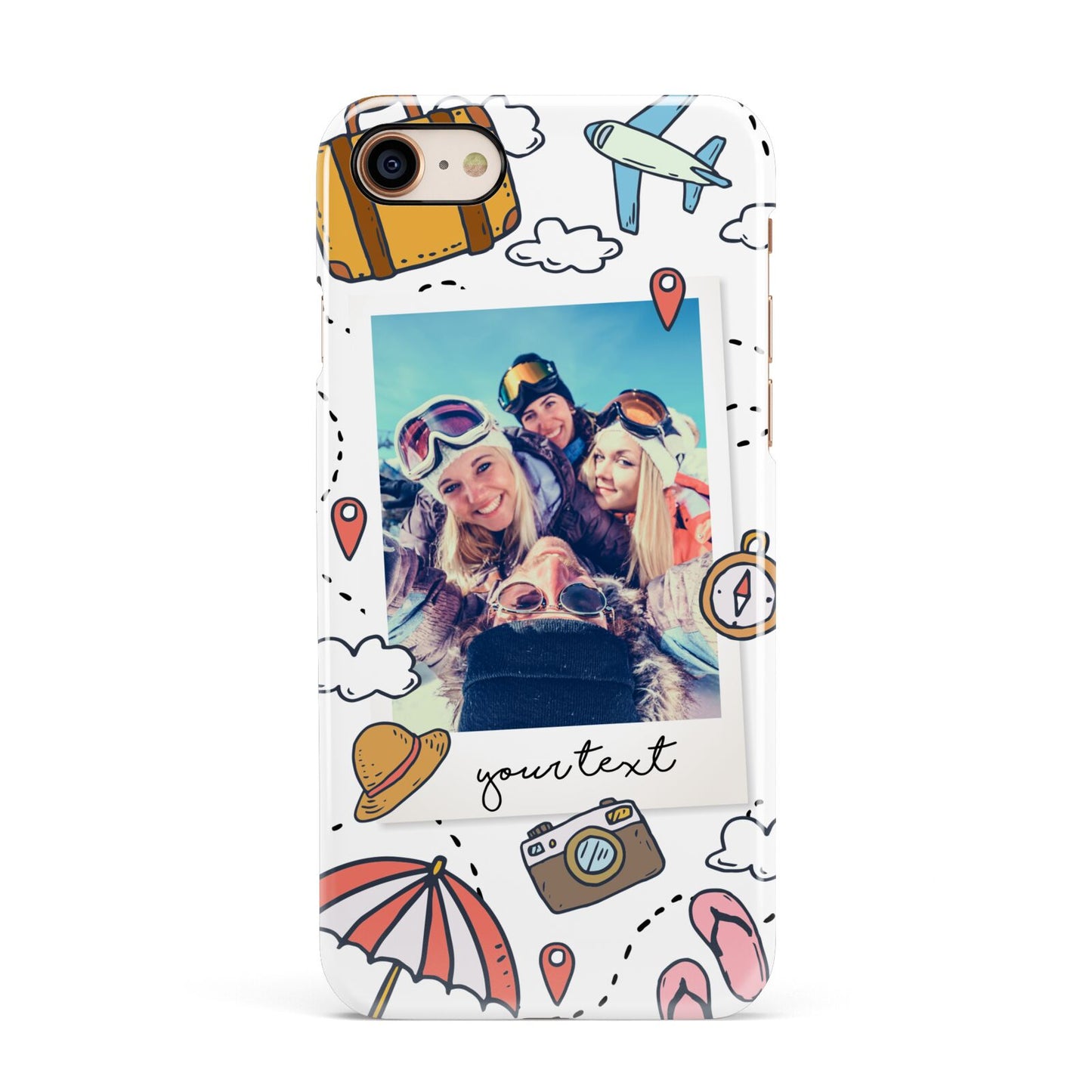 Personalised Photo Holiday Apple iPhone 7 8 3D Snap Case