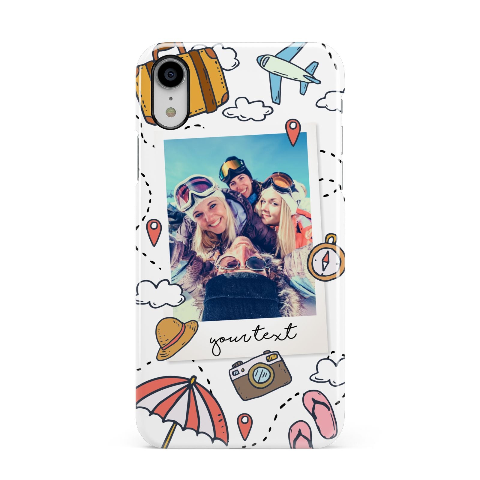 Personalised Photo Holiday Apple iPhone XR White 3D Snap Case