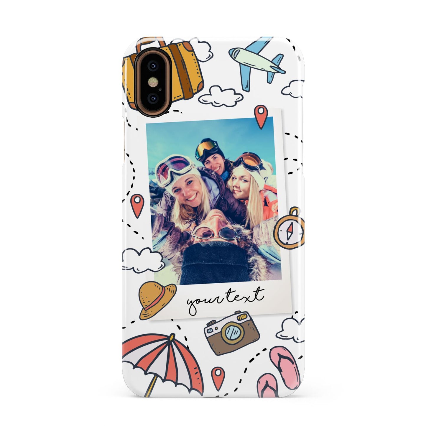 Personalised Photo Holiday Apple iPhone XS 3D Snap Case