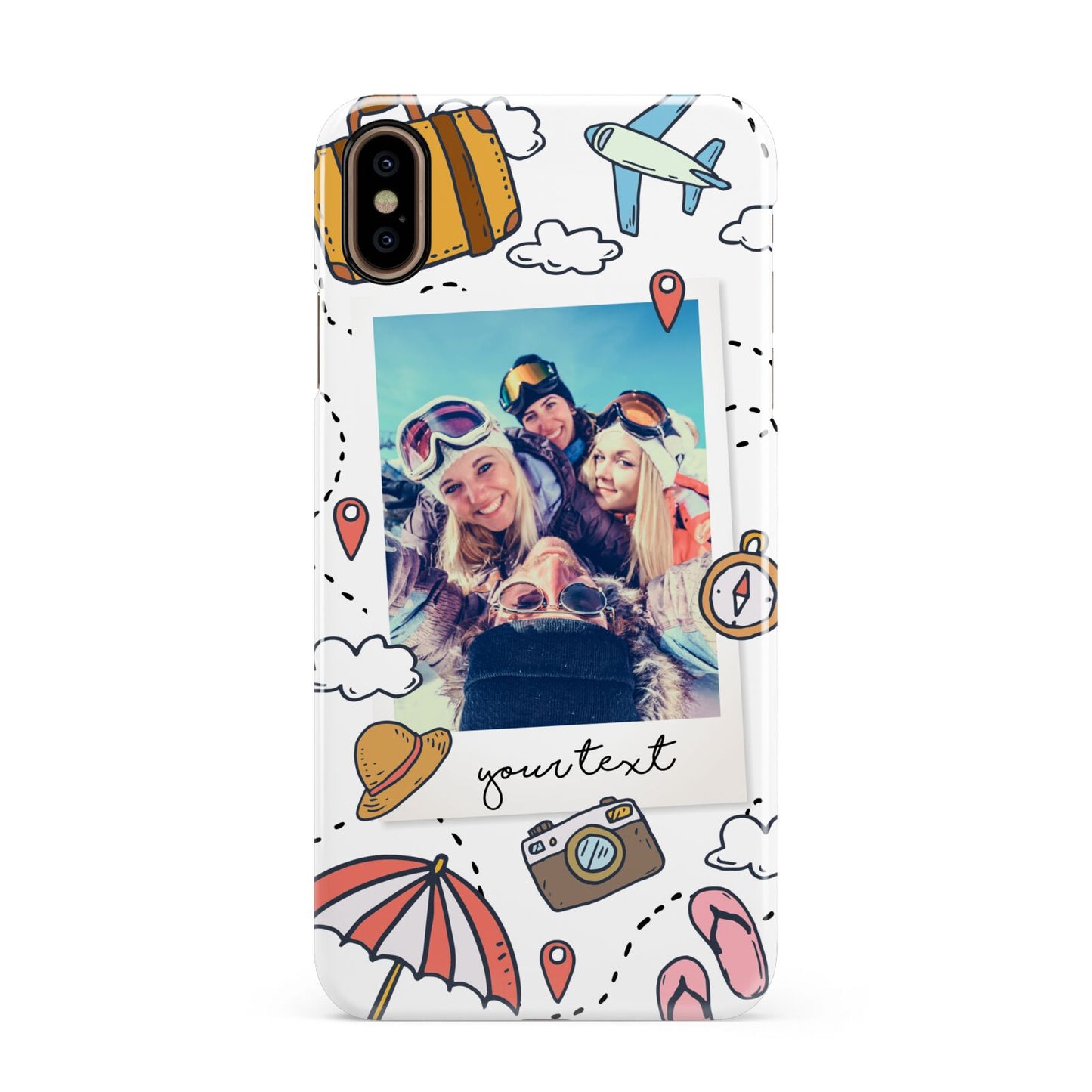 Personalised Photo Holiday Apple iPhone Xs Max 3D Snap Case