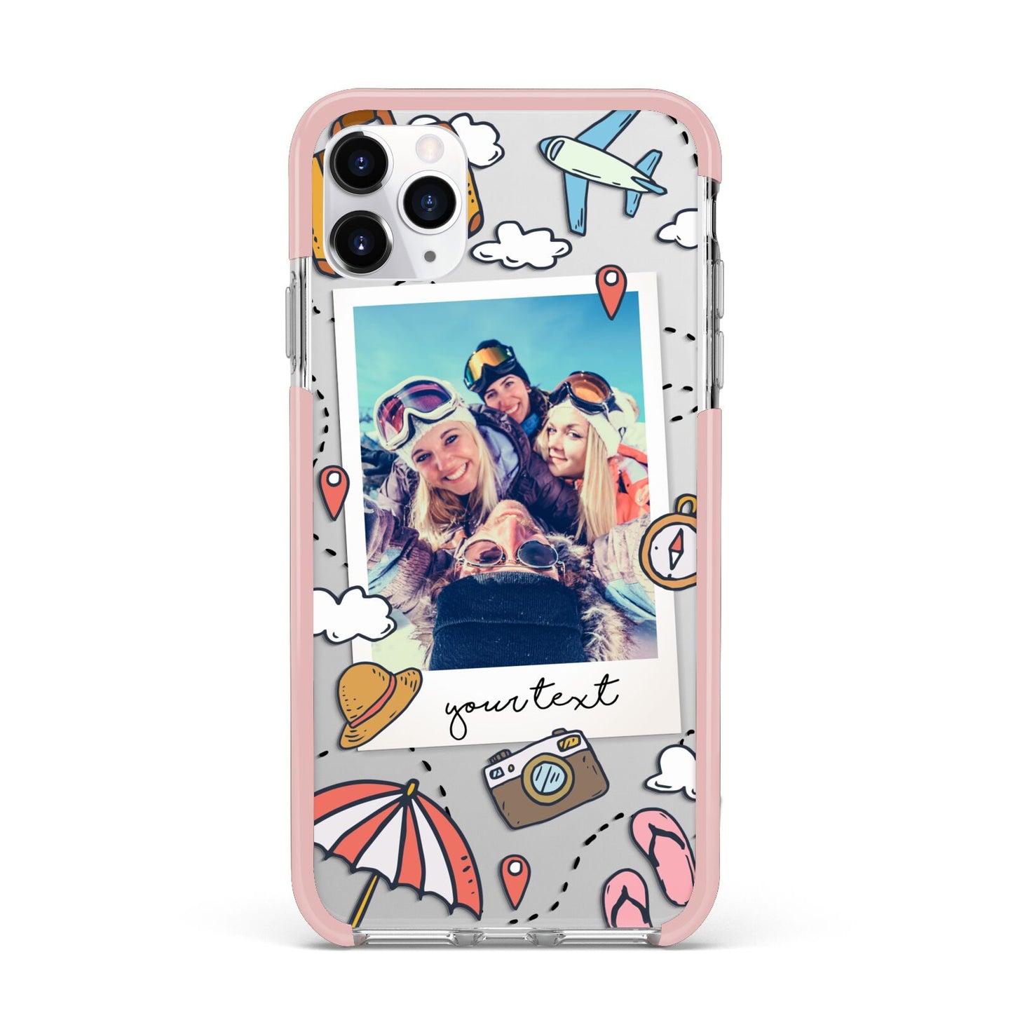 Personalised Photo Holiday iPhone 11 Pro Max Impact Pink Edge Case