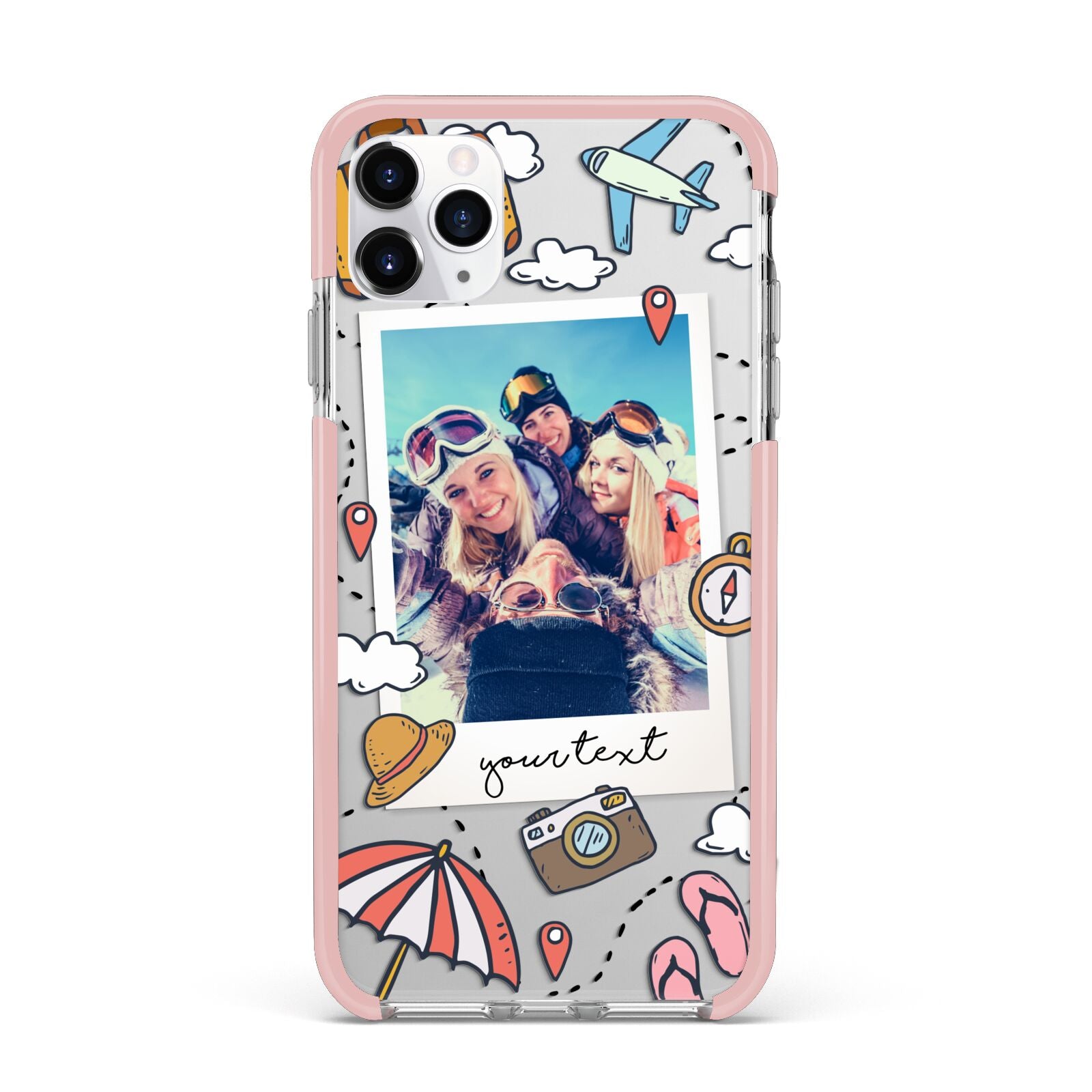 Personalised Photo Holiday iPhone 11 Pro Max Impact Pink Edge Case