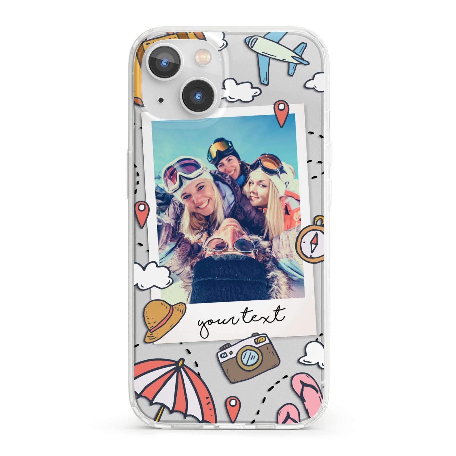 Personalised Photo Holiday iPhone 13 Clear Bumper Case