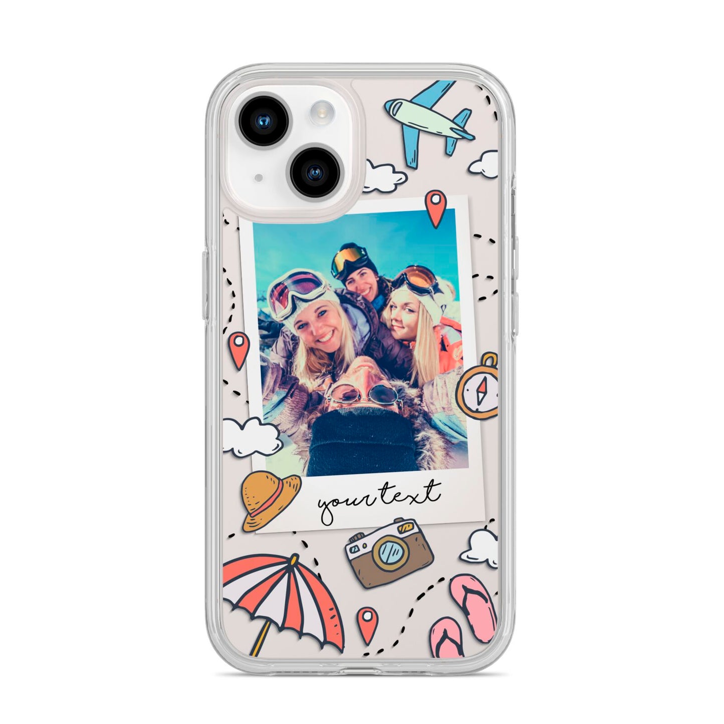 Personalised Photo Holiday iPhone 14 Clear Tough Case Starlight