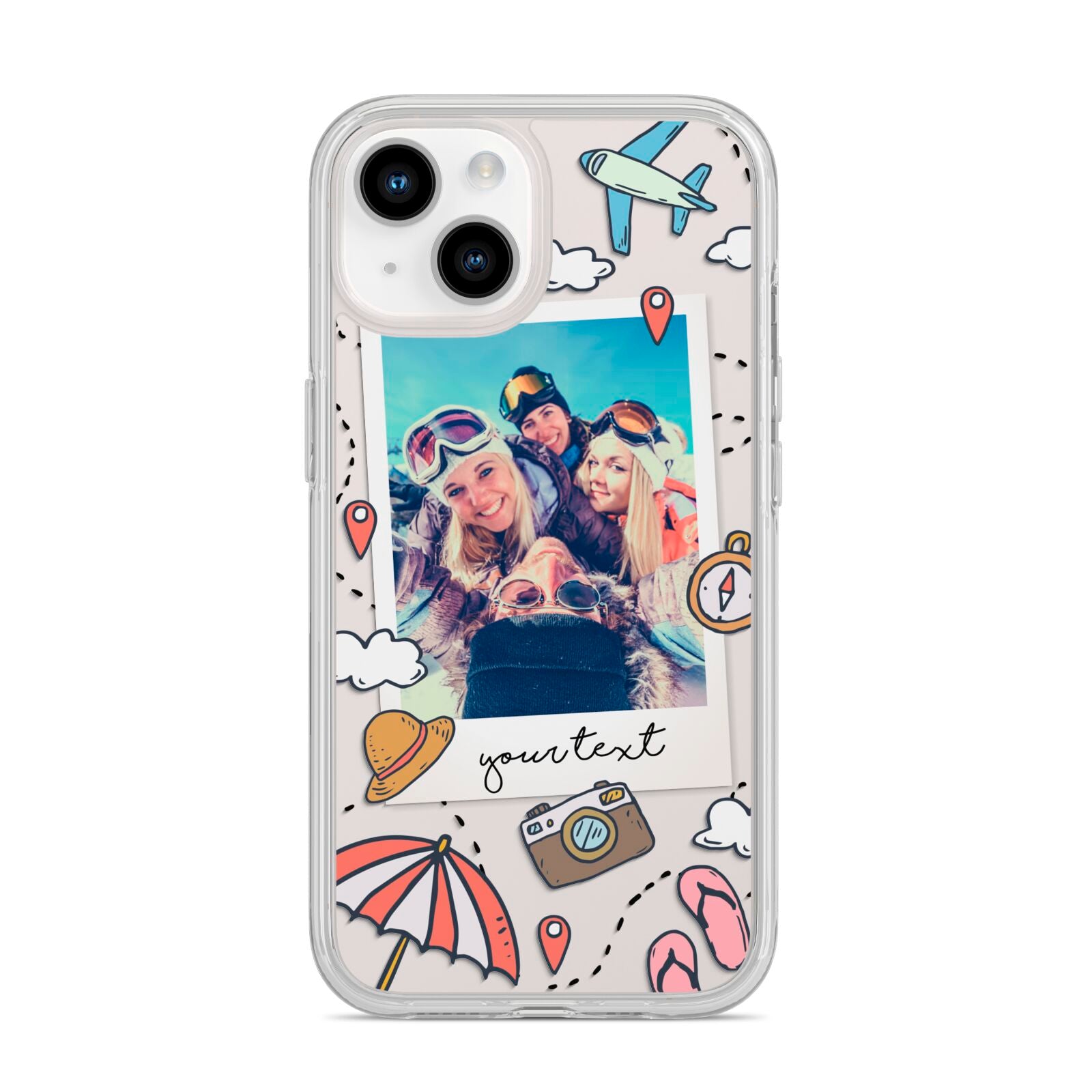 Personalised Photo Holiday iPhone 14 Clear Tough Case Starlight