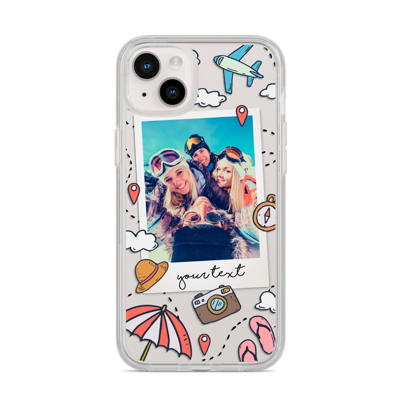 Personalised Photo Holiday iPhone 14 Plus Clear Tough Case Starlight