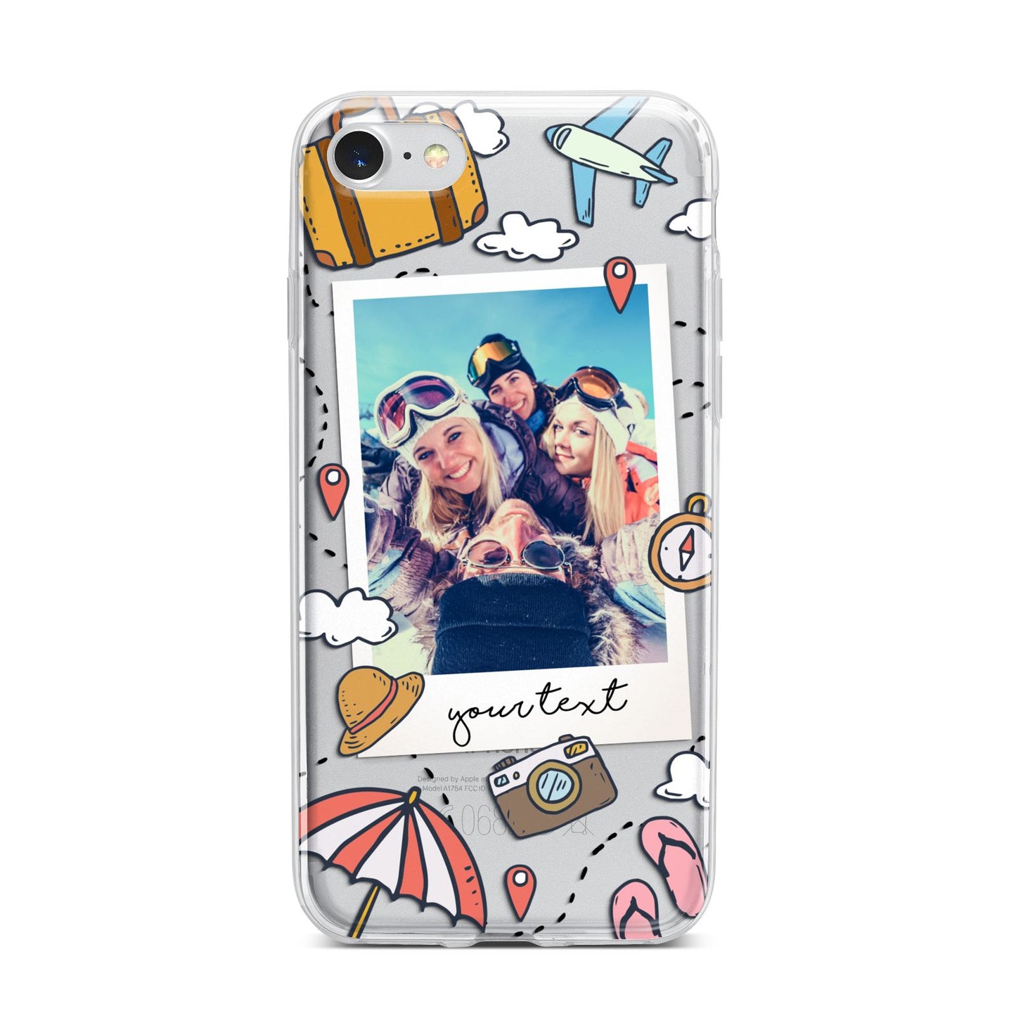 Personalised Photo Holiday iPhone 7 Bumper Case on Silver iPhone