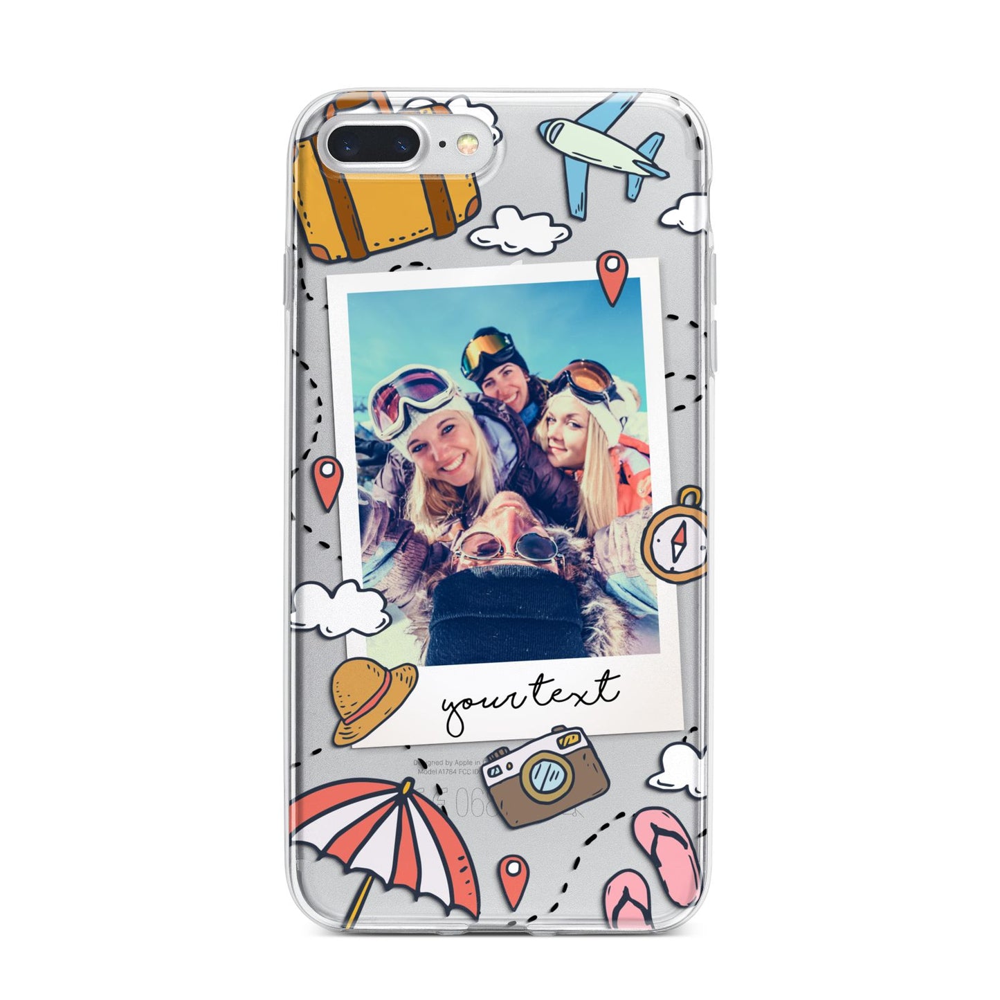 Personalised Photo Holiday iPhone 7 Plus Bumper Case on Silver iPhone