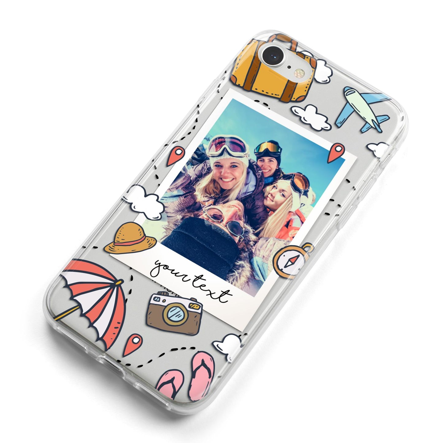 Personalised Photo Holiday iPhone 8 Bumper Case on Silver iPhone Alternative Image