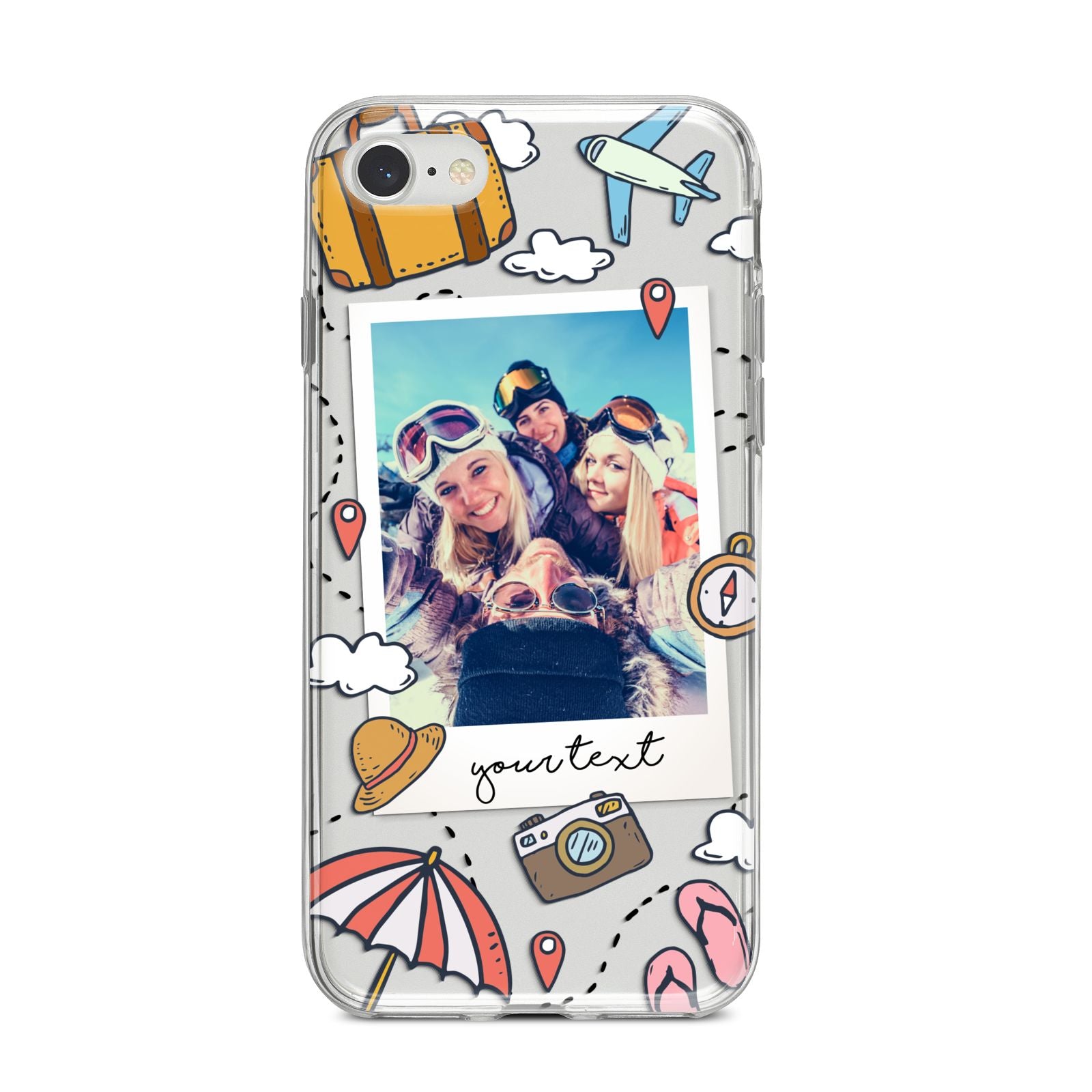 Personalised Photo Holiday iPhone 8 Bumper Case on Silver iPhone