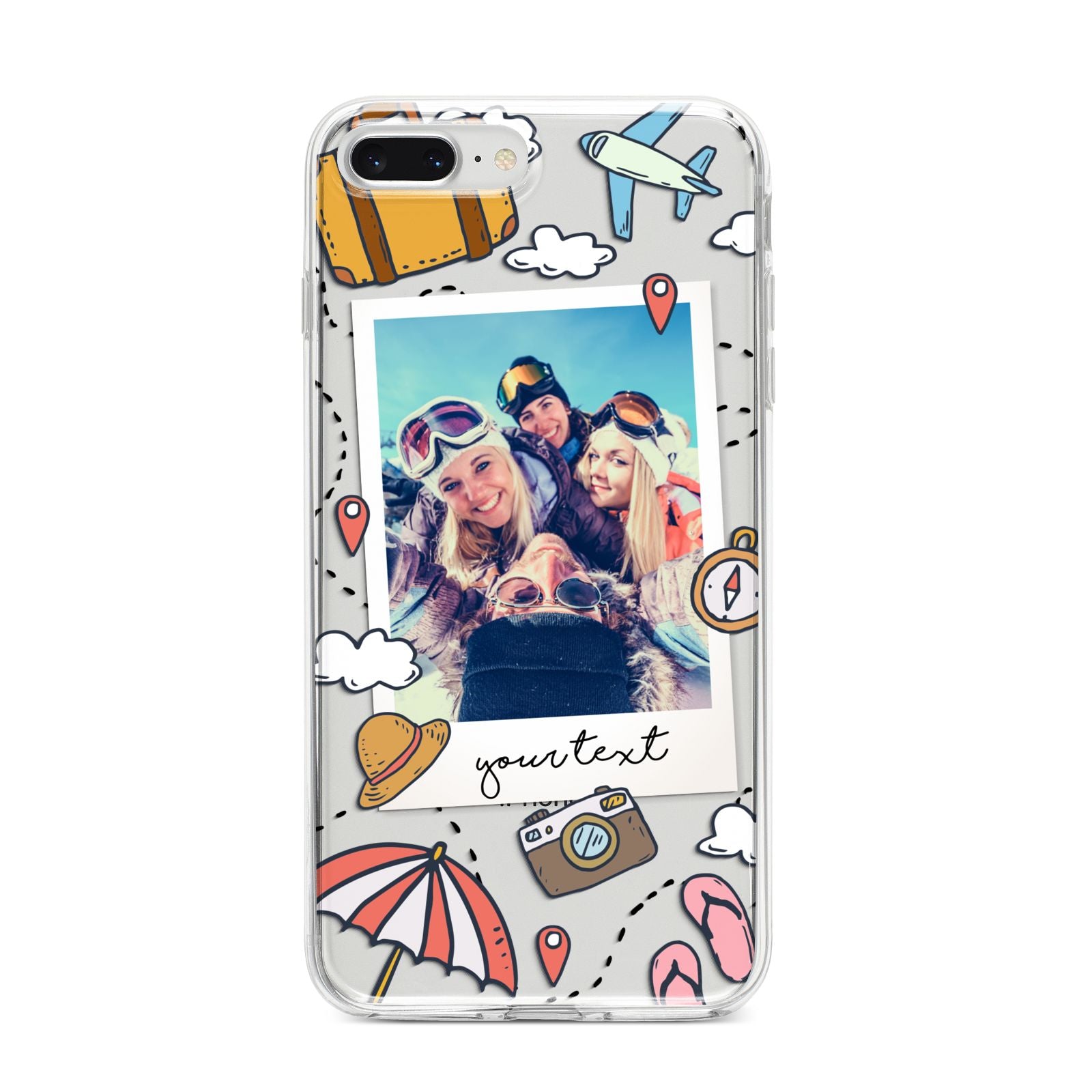 Personalised Photo Holiday iPhone 8 Plus Bumper Case on Silver iPhone