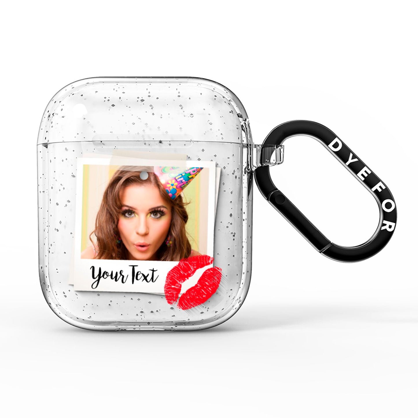 Personalised Photo Kiss AirPods Glitter Case
