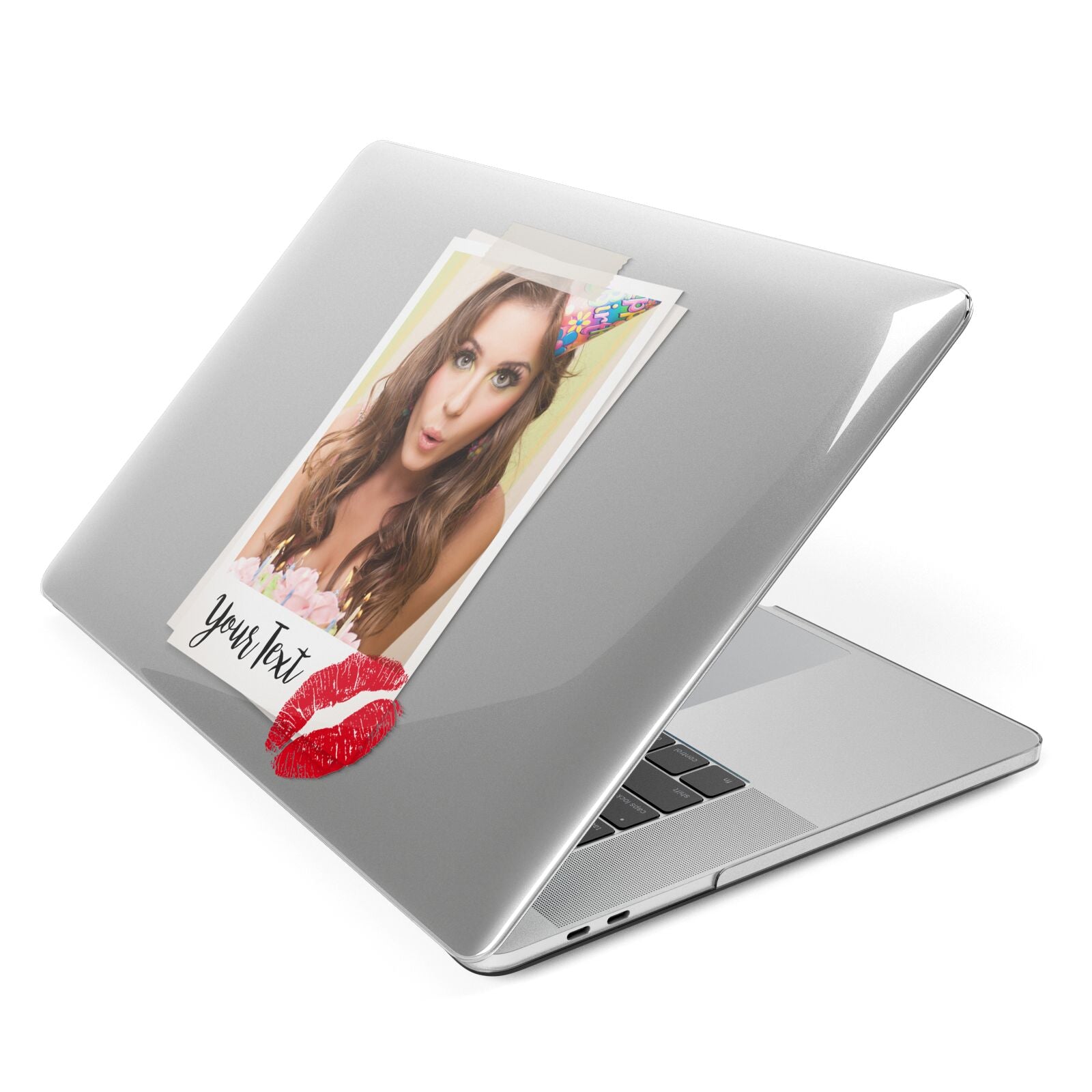 Personalised Photo Kiss Apple MacBook Case Side View
