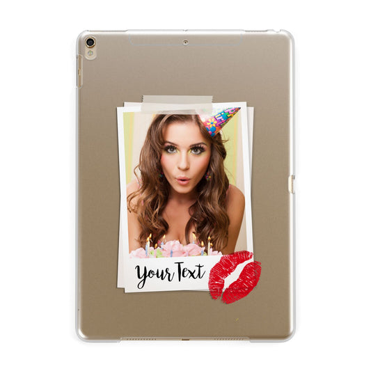 Personalised Photo Kiss Apple iPad Gold Case