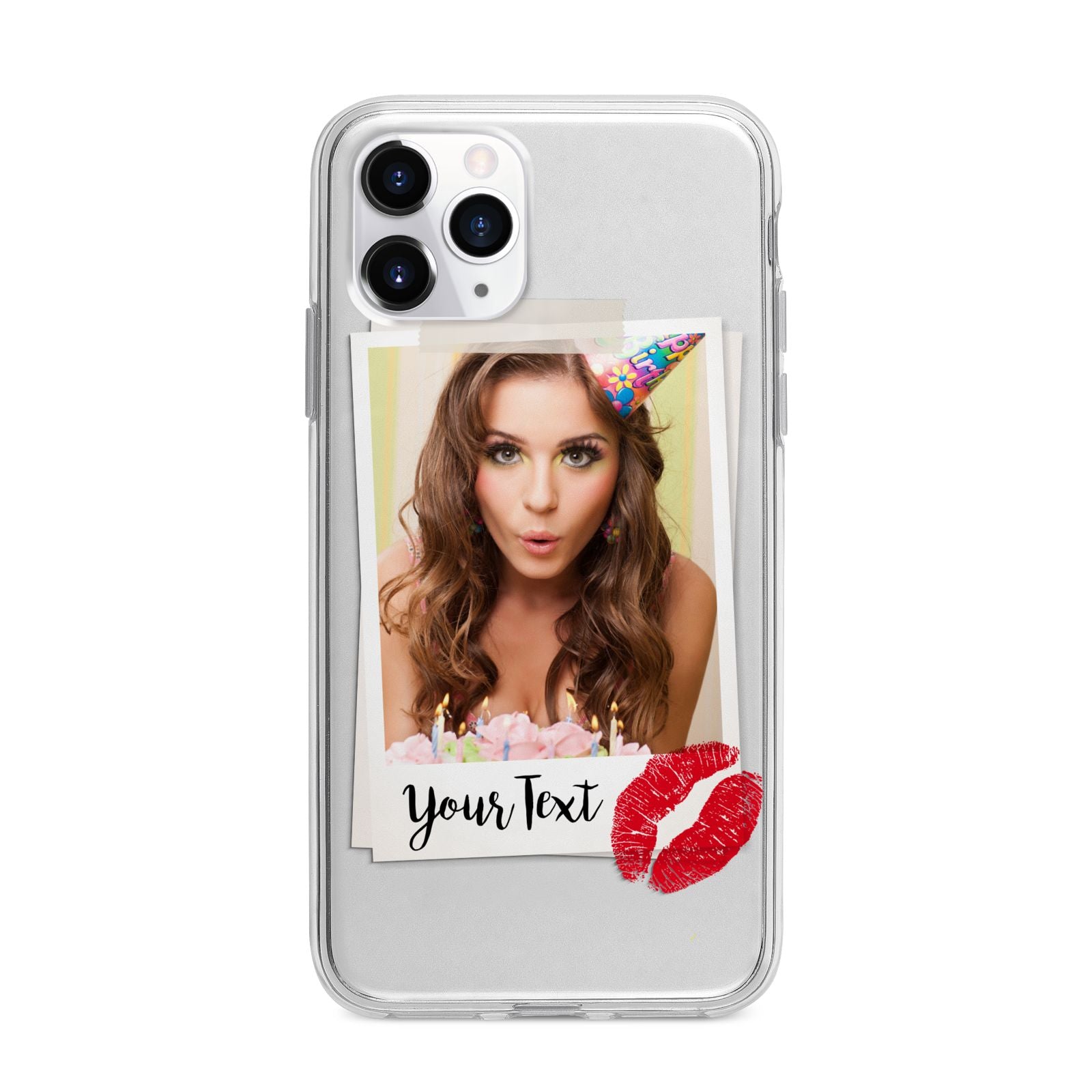 Personalised Photo Kiss Apple iPhone 11 Pro Max in Silver with Bumper Case