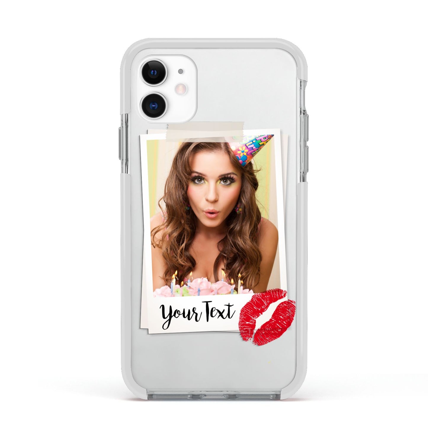Personalised Photo Kiss Apple iPhone 11 in White with White Impact Case
