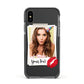 Personalised Photo Kiss Apple iPhone Xs Impact Case Black Edge on Black Phone