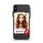 Personalised Photo Kiss Apple iPhone Xs Impact Case White Edge on Black Phone