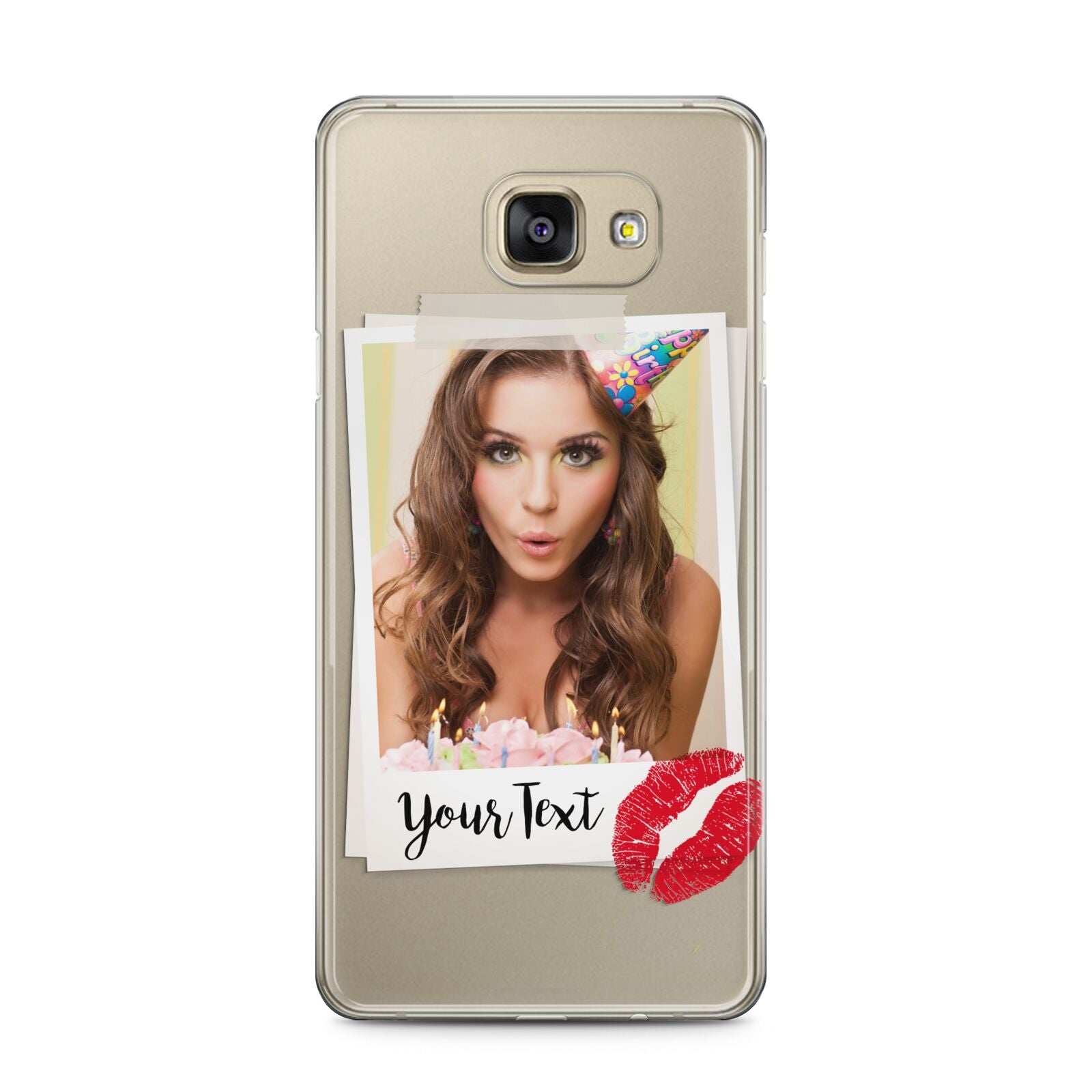 Personalised Photo Kiss Samsung Galaxy A5 2016 Case on gold phone