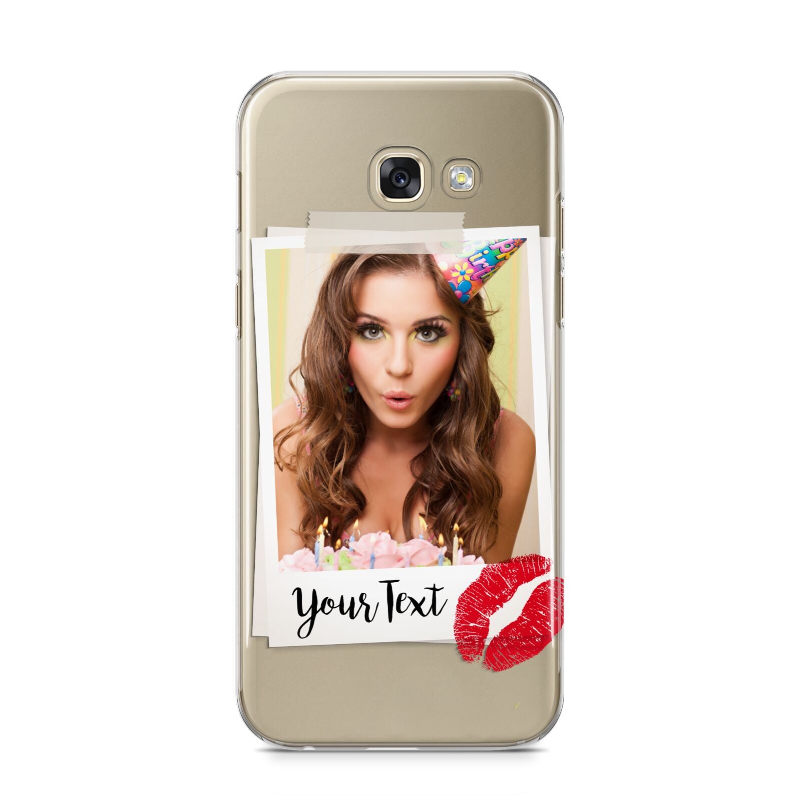 Personalised Photo Kiss Samsung Galaxy A5 2017 Case on gold phone