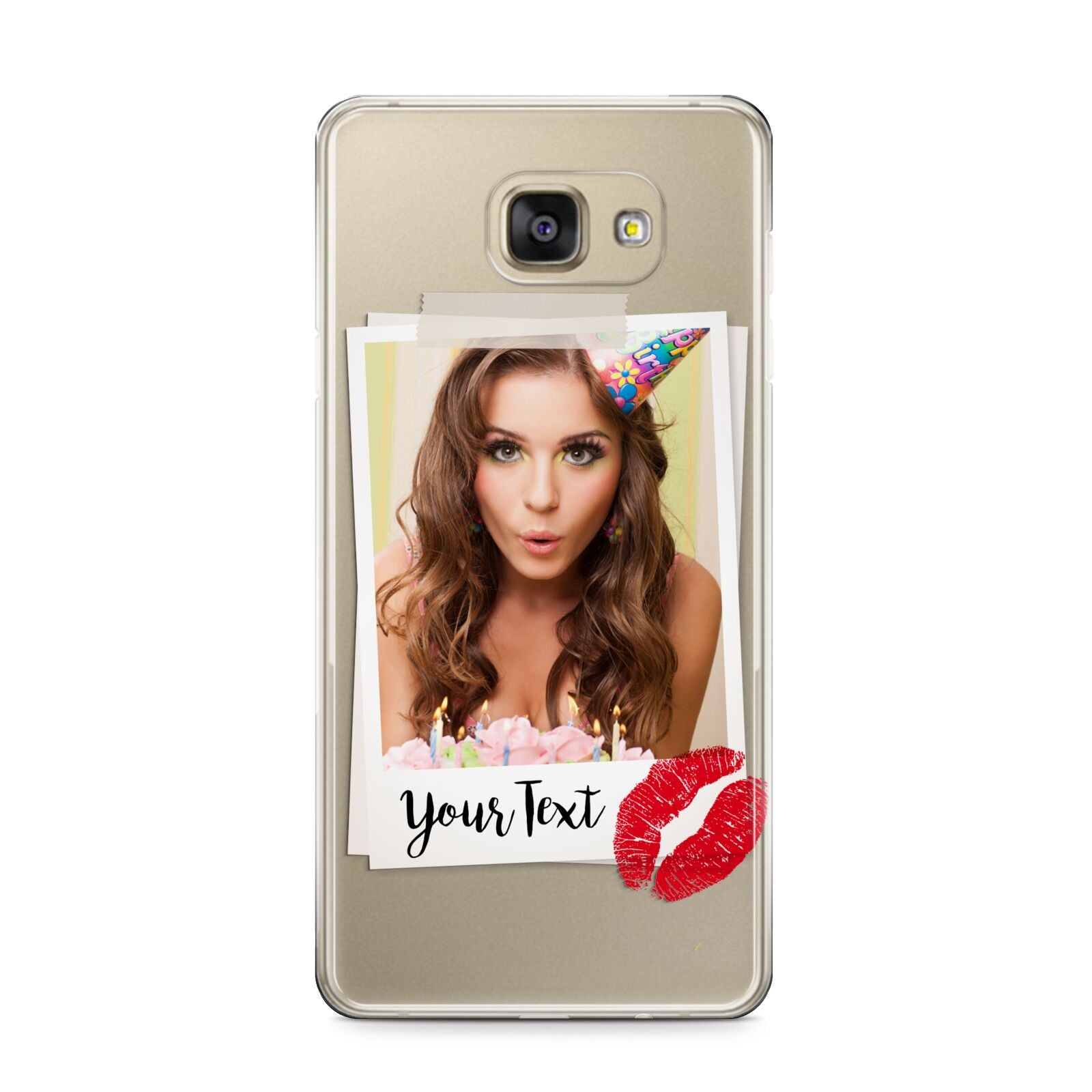 Personalised Photo Kiss Samsung Galaxy A9 2016 Case on gold phone