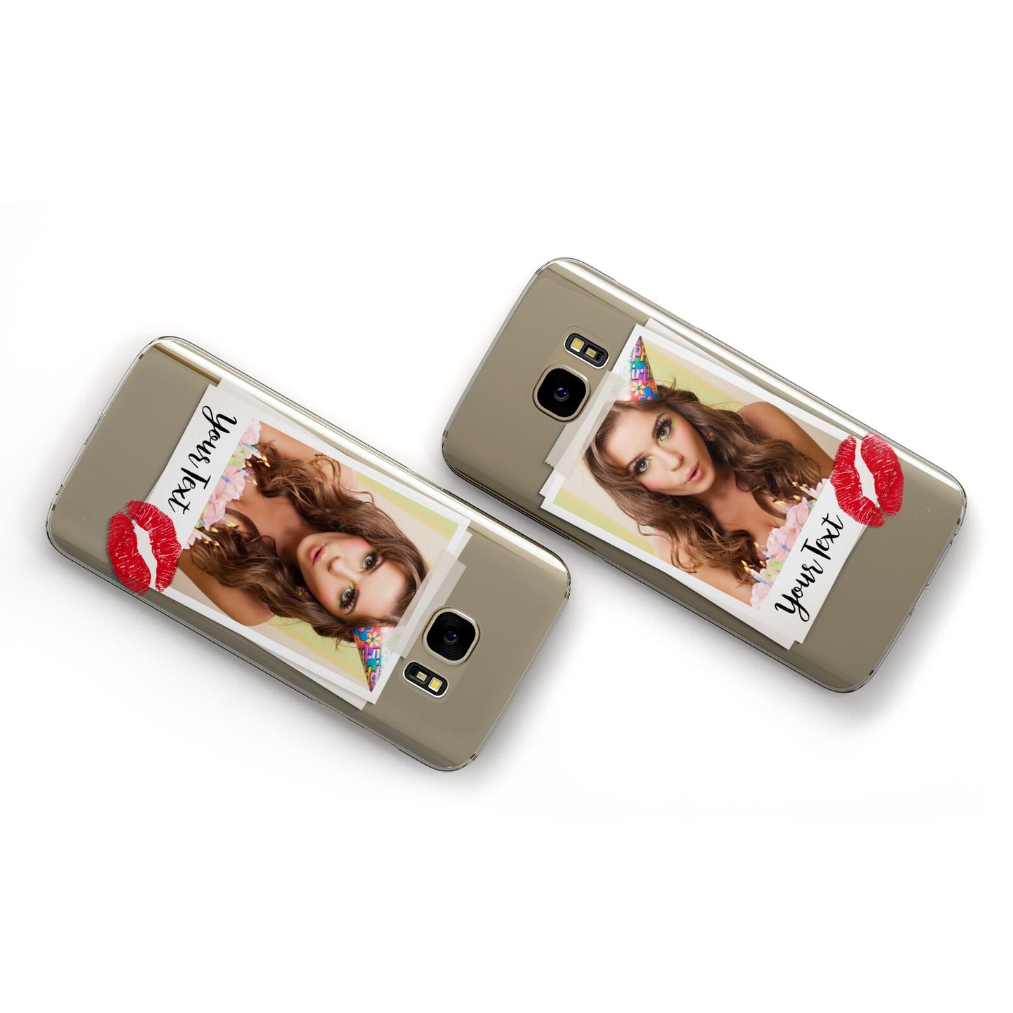 Personalised Photo Kiss Samsung Galaxy Case Flat Overview
