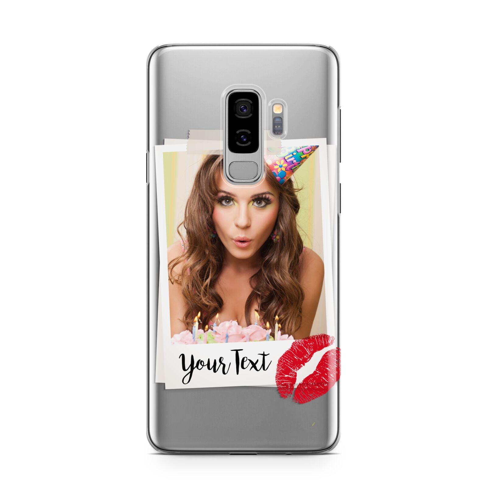 Personalised Photo Kiss Samsung Galaxy S9 Plus Case on Silver phone