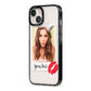 Personalised Photo Kiss iPhone 13 Black Impact Case Side Angle on Silver phone