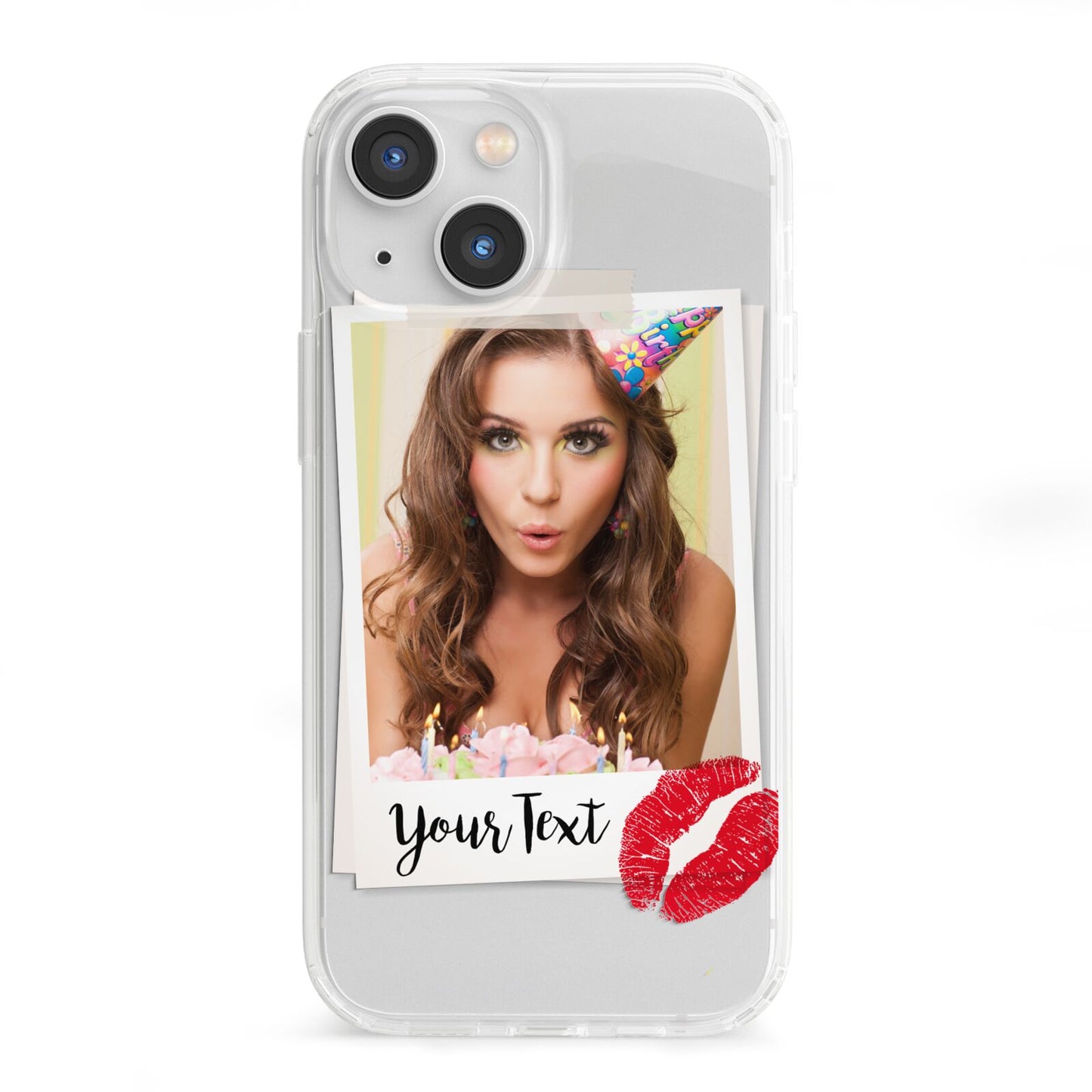 Personalised Photo Kiss iPhone 13 Mini Clear Bumper Case