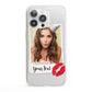 Personalised Photo Kiss iPhone 13 Pro Clear Bumper Case