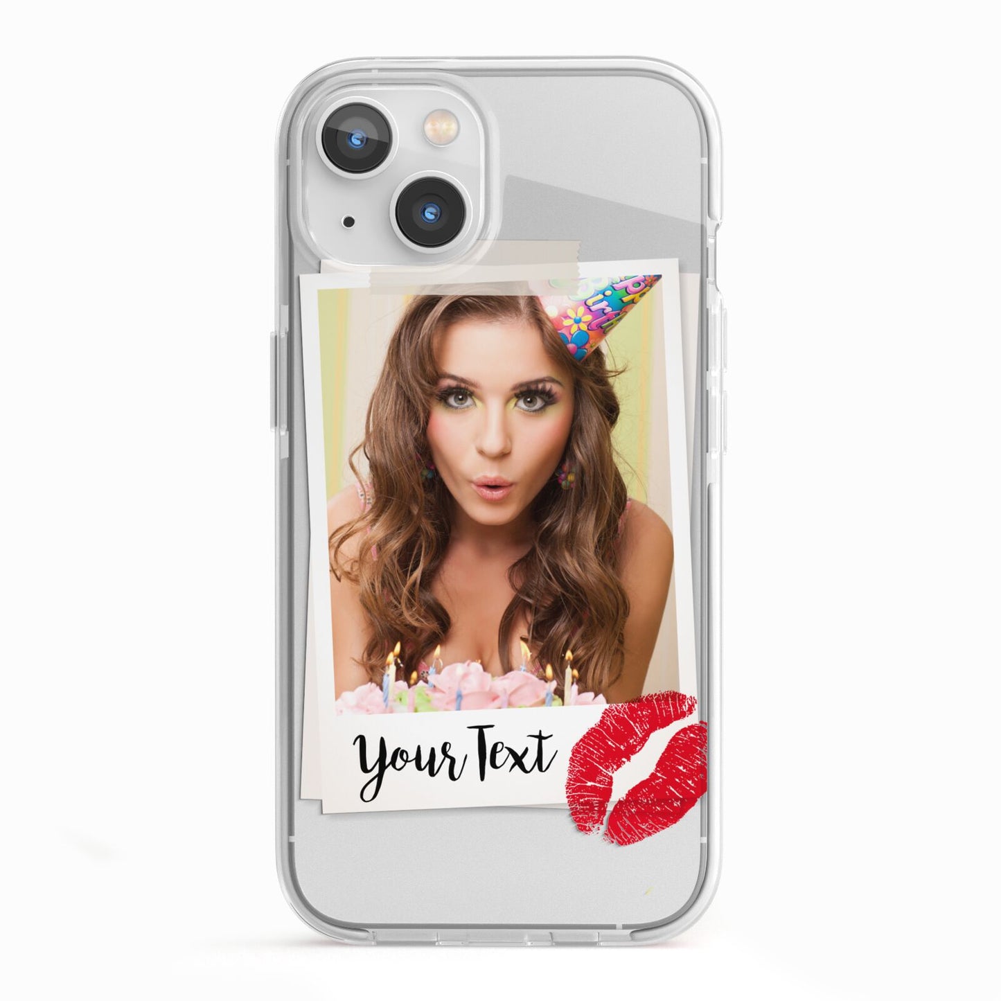 Personalised Photo Kiss iPhone 13 TPU Impact Case with White Edges