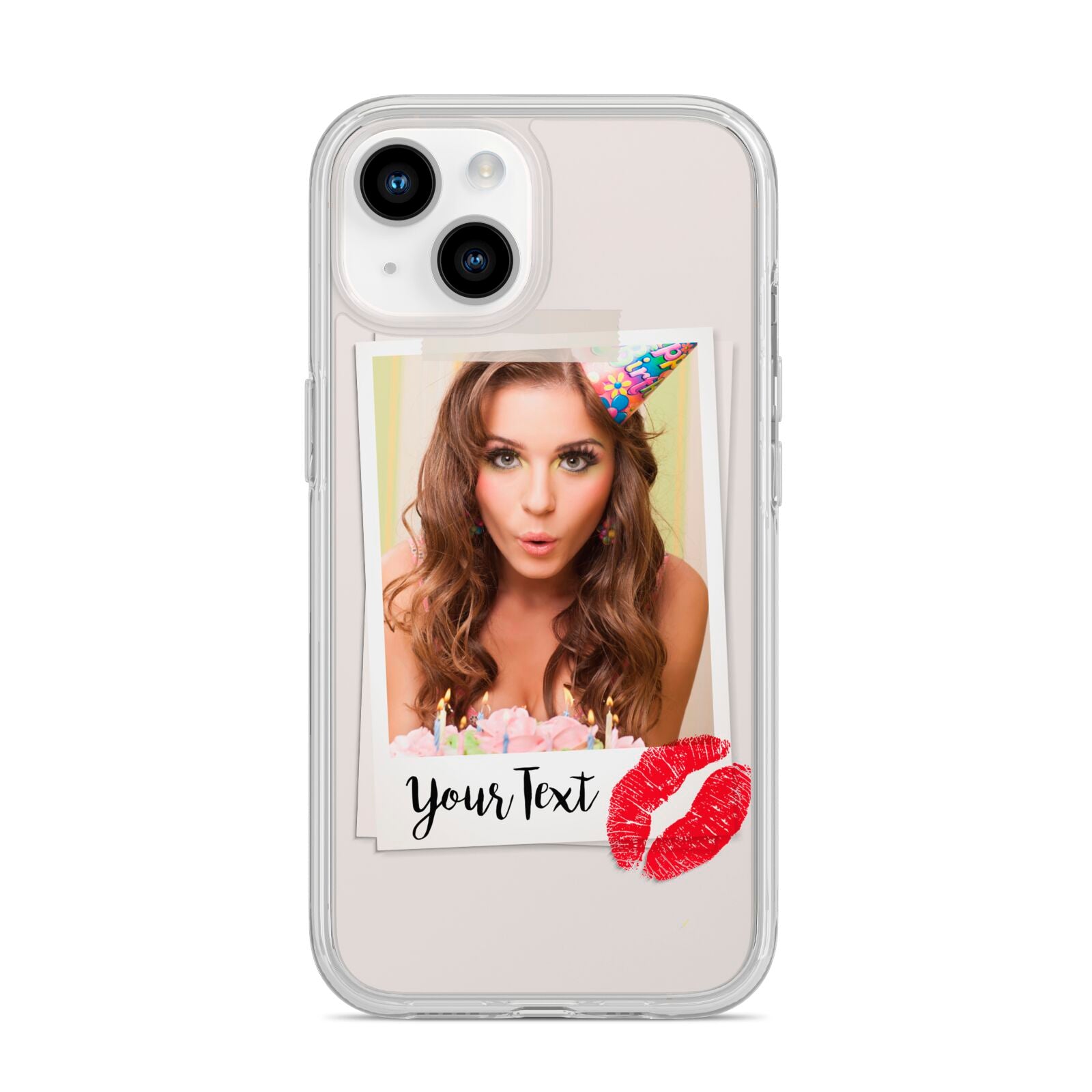 Personalised Photo Kiss iPhone 14 Clear Tough Case Starlight