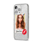 Personalised Photo Kiss iPhone 14 Pro Max Glitter Tough Case Silver Angled Image