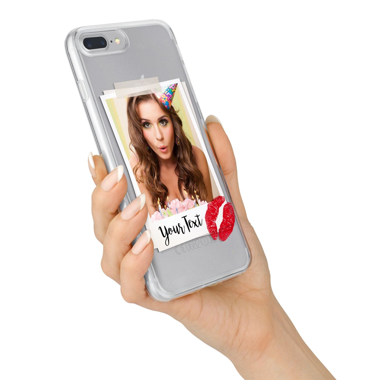 Personalised Photo Kiss iPhone 7 Plus Bumper Case on Silver iPhone Alternative Image