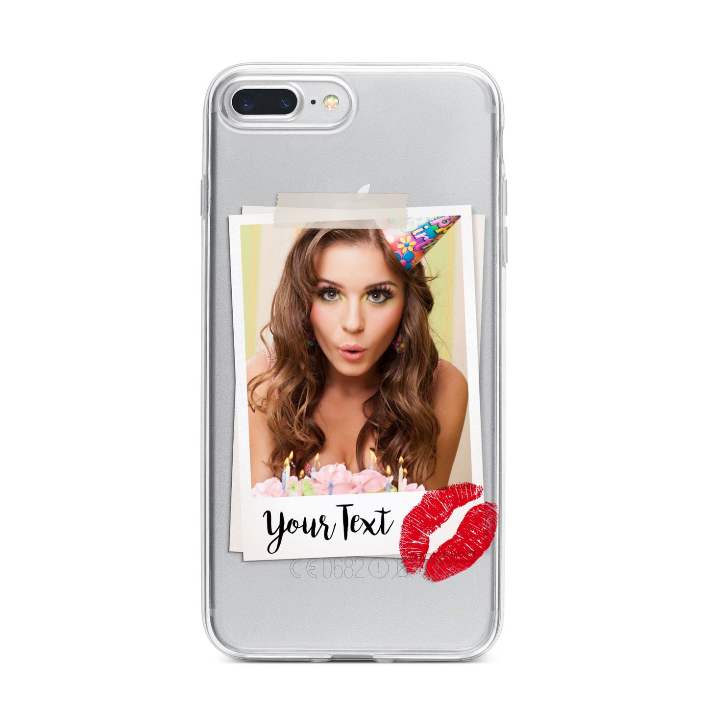 Personalised Photo Kiss iPhone 7 Plus Bumper Case on Silver iPhone