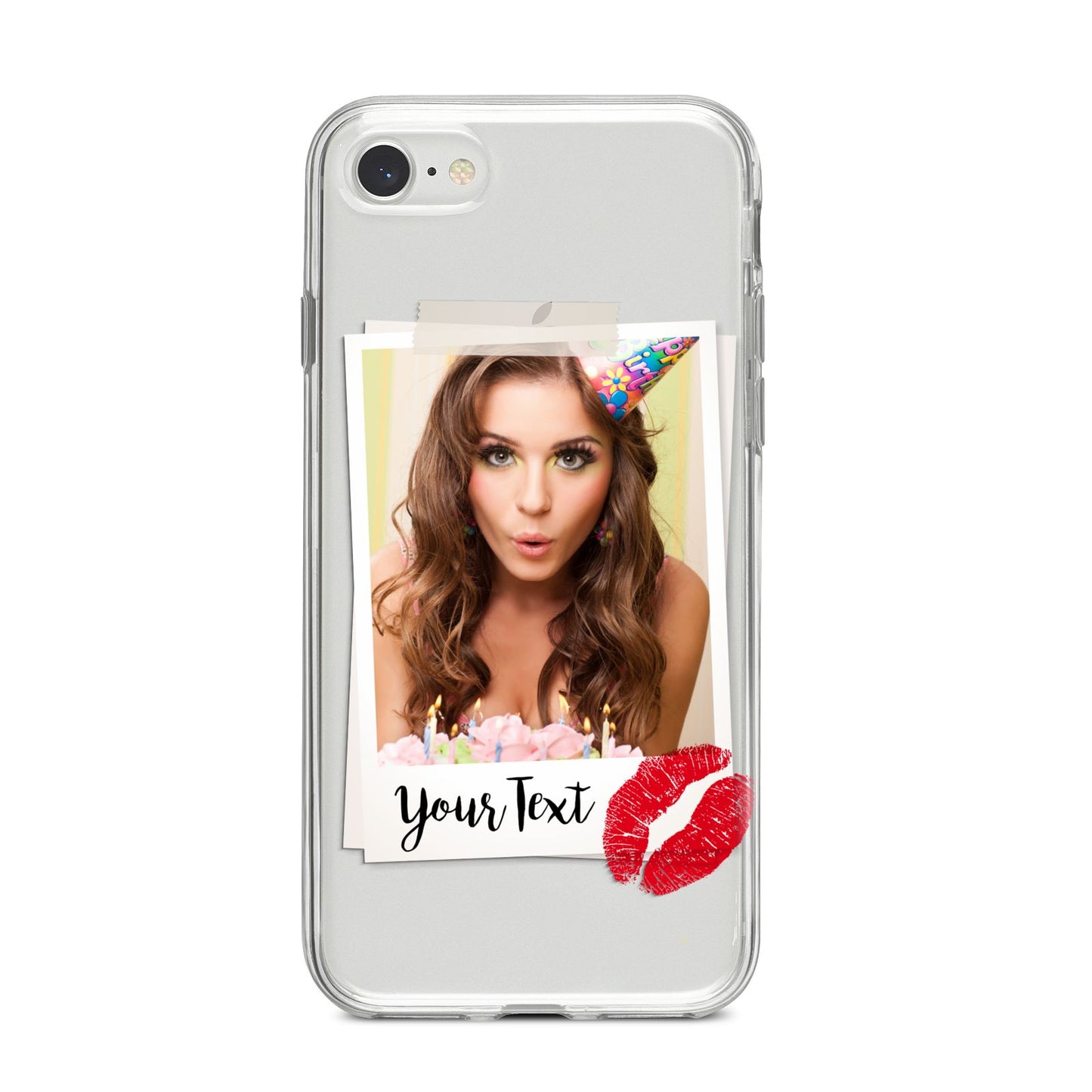 Personalised Photo Kiss iPhone 8 Bumper Case on Silver iPhone