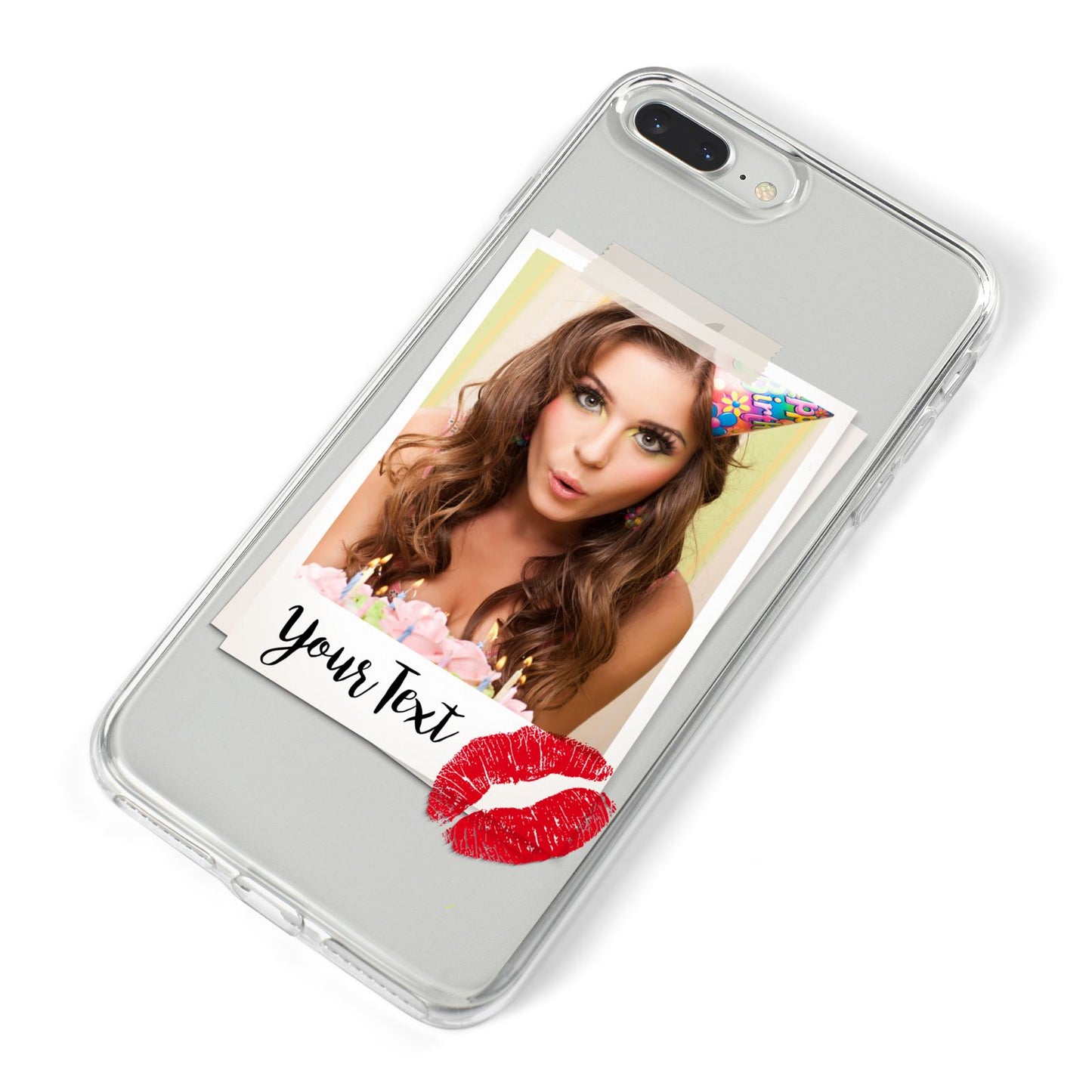 Personalised Photo Kiss iPhone 8 Plus Bumper Case on Silver iPhone Alternative Image