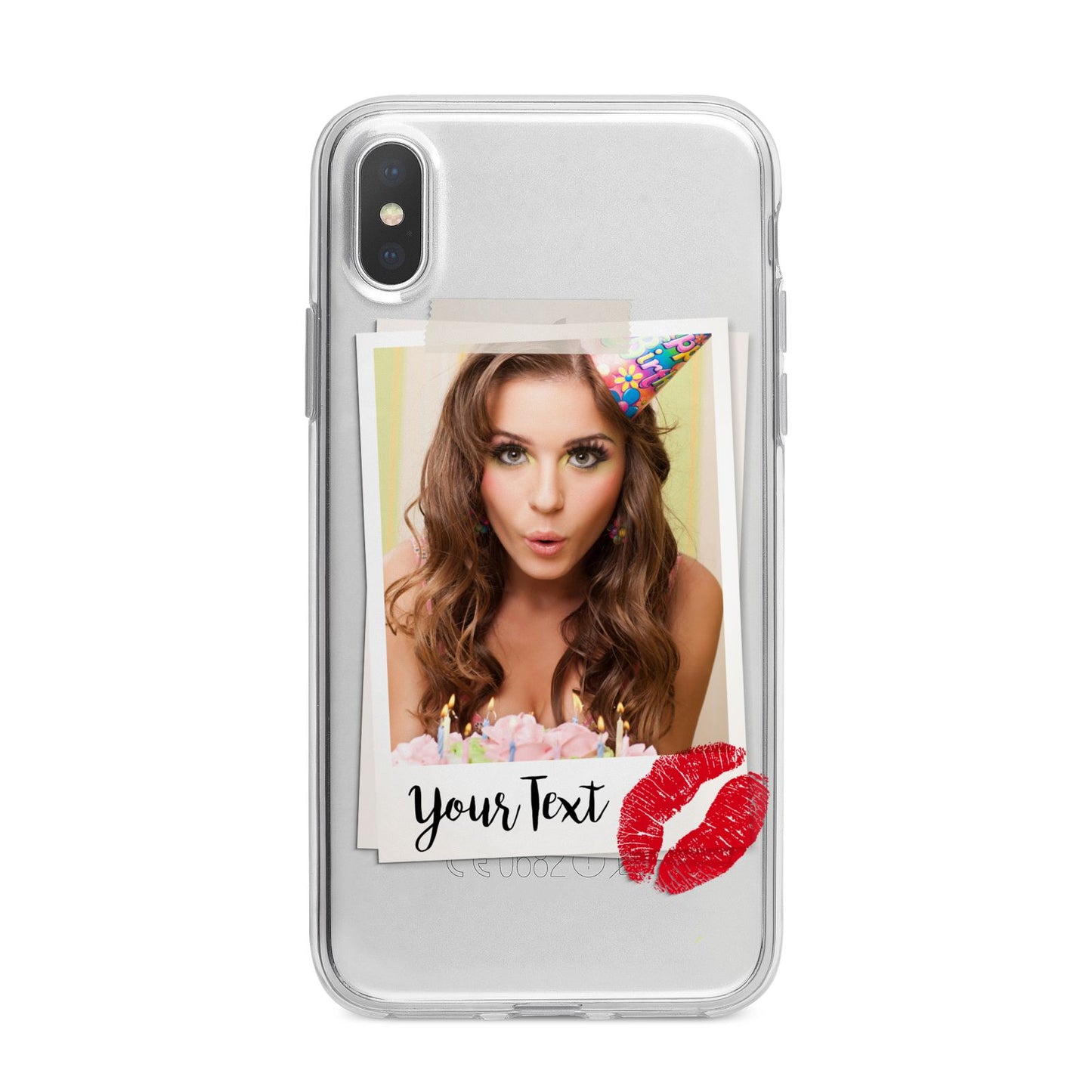 Personalised Photo Kiss iPhone X Bumper Case on Silver iPhone Alternative Image 1