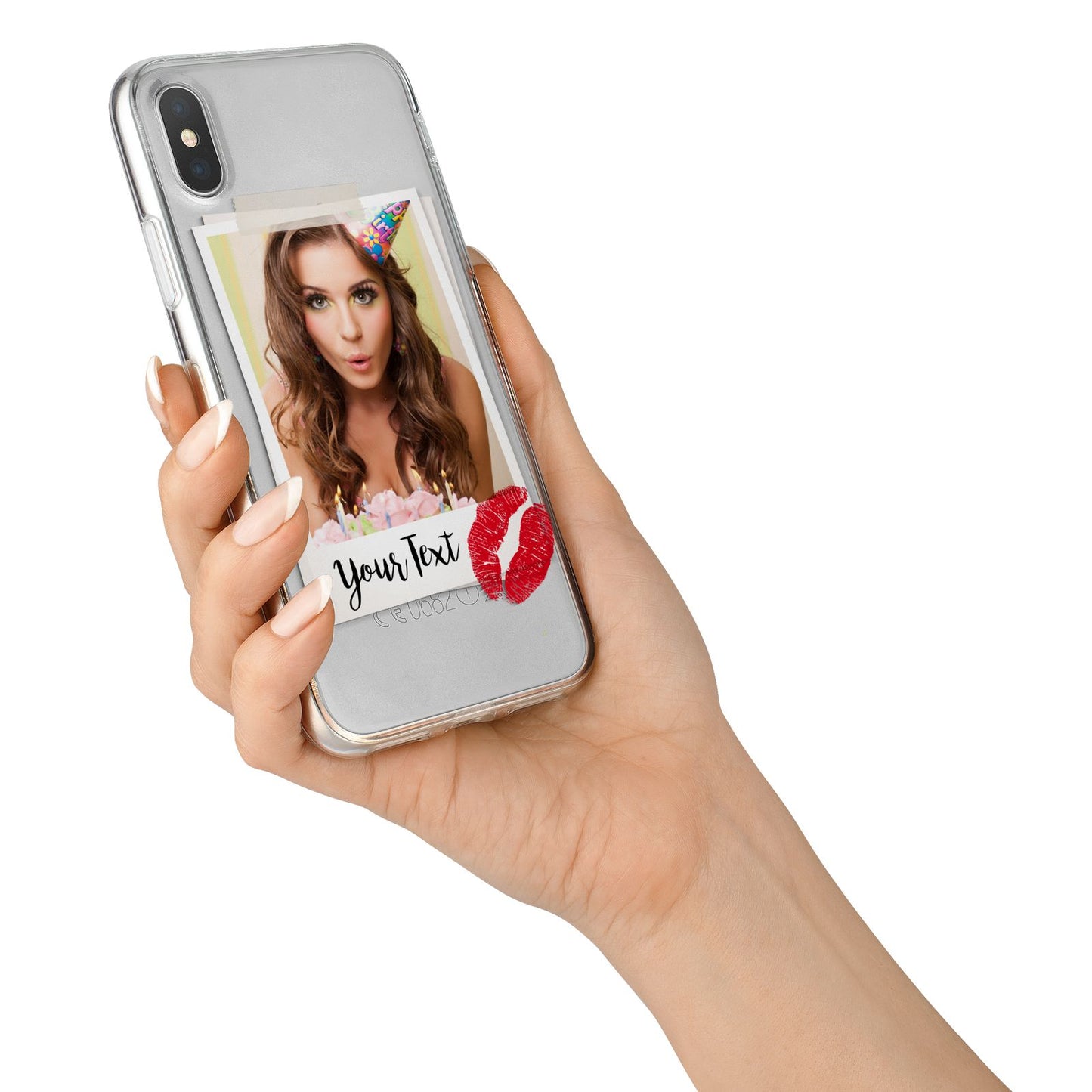 Personalised Photo Kiss iPhone X Bumper Case on Silver iPhone Alternative Image 2