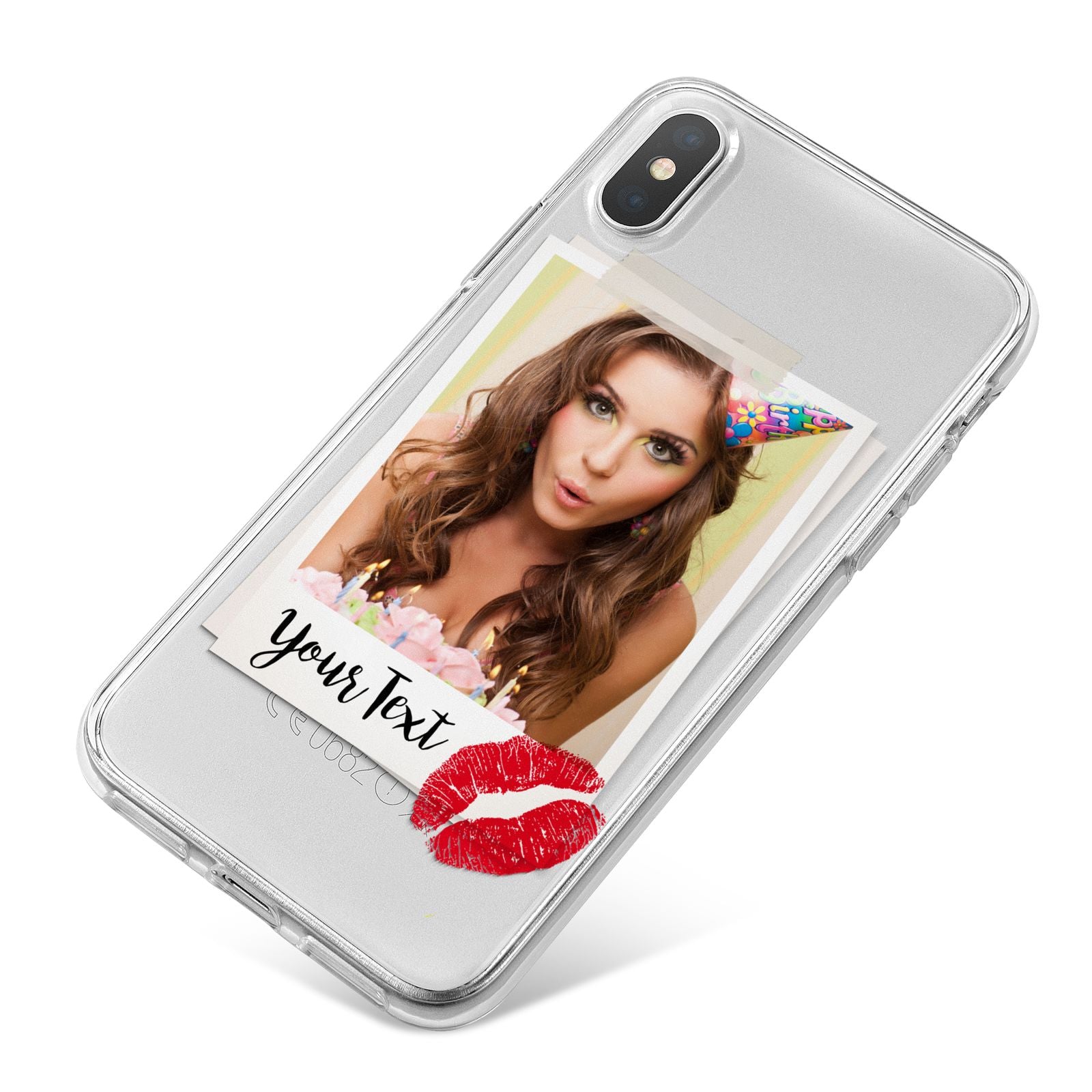 Personalised Photo Kiss iPhone X Bumper Case on Silver iPhone