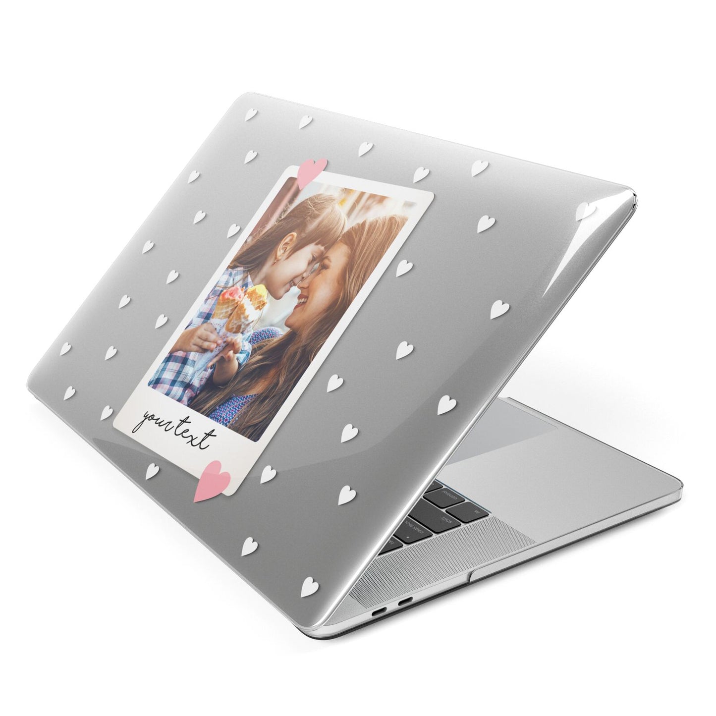 Personalised Photo Love Hearts Apple MacBook Case Side View