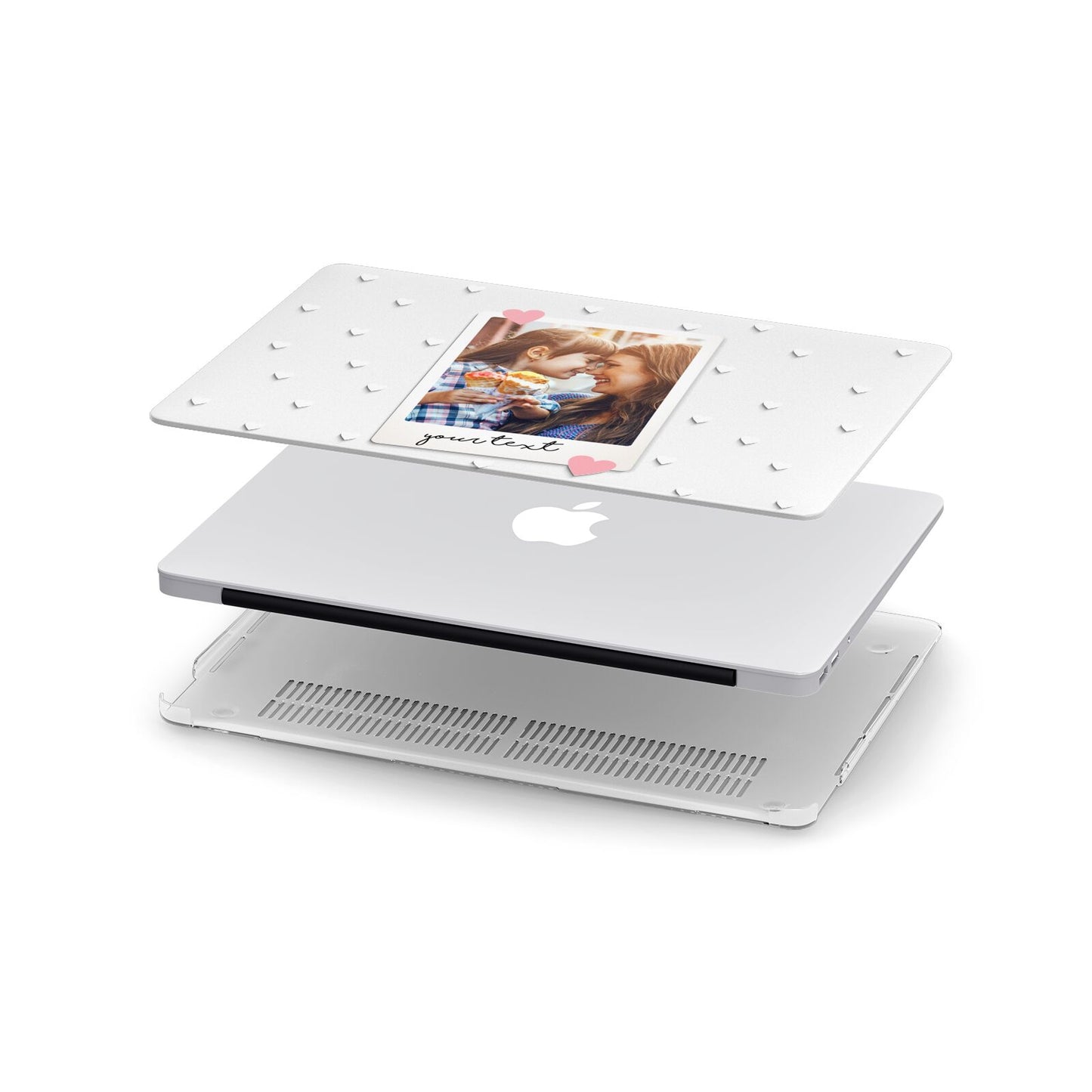 Personalised Photo Love Hearts Apple MacBook Case in Detail